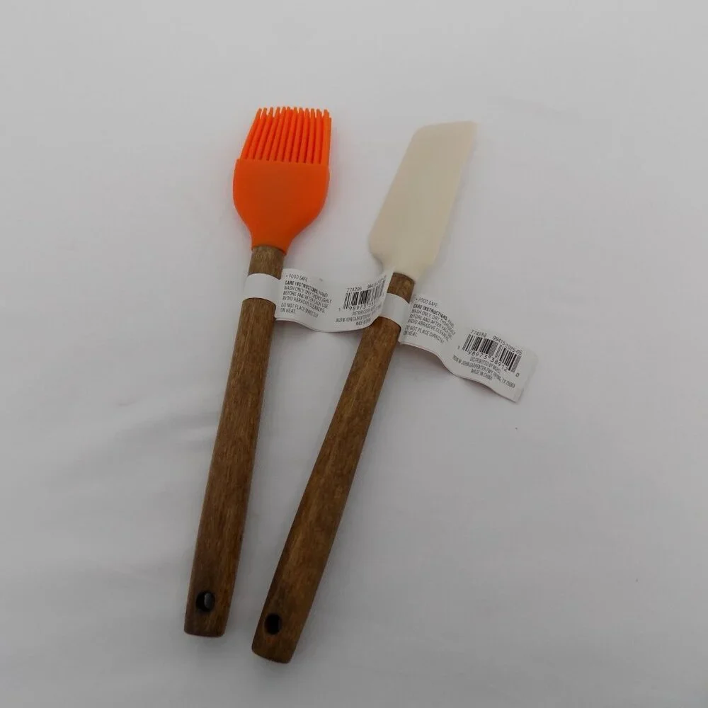 6 Makery Silicon Wooden Mini Kitchen Utensil Set Thanksgiving Themed Fall Autumn
